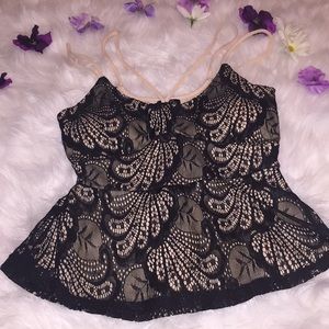 Nude and black laced shirt ❤️